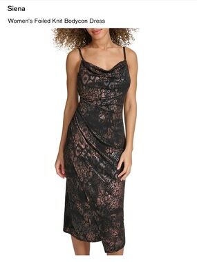 Siena Black Dress with Rose Gold Animal Print
